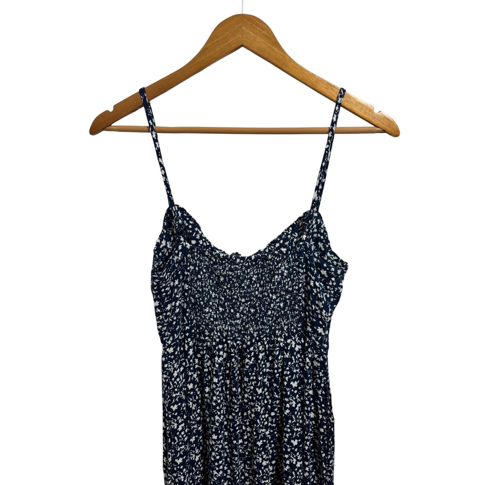Old Navy Floral Ditsy Midi Dress Smocked Back Pockets Milkmaid Cottagecore XS - Picture 10 of 13